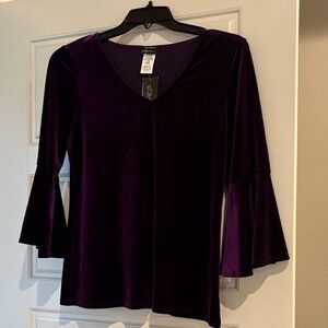 Elegant Purple Velvet Women's Top